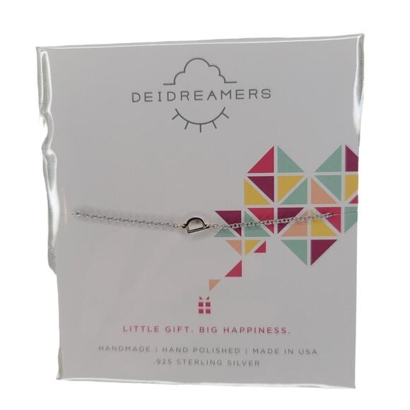 Sterling Silver Letter D Initial Necklace Side MINI Small Tiny Dainty Little 925 - Picture 1 of 3